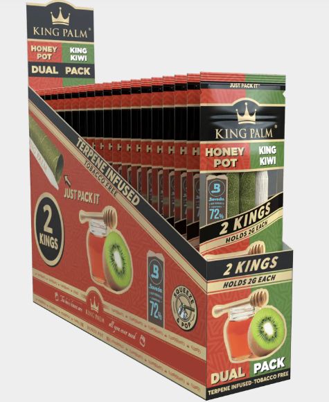 KING PALM 2 PER PACK KING SIZE DUAL FLAVORS ROLLS - VARIOUS FLAVORS