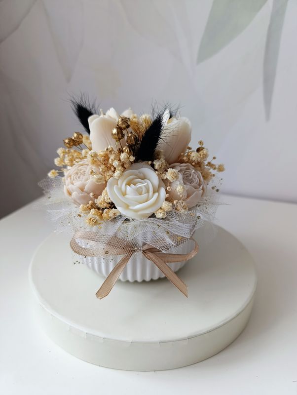 Candle Box Premium "Królewska Elegancja" – 240 g, Złoto-Czarny Akcent