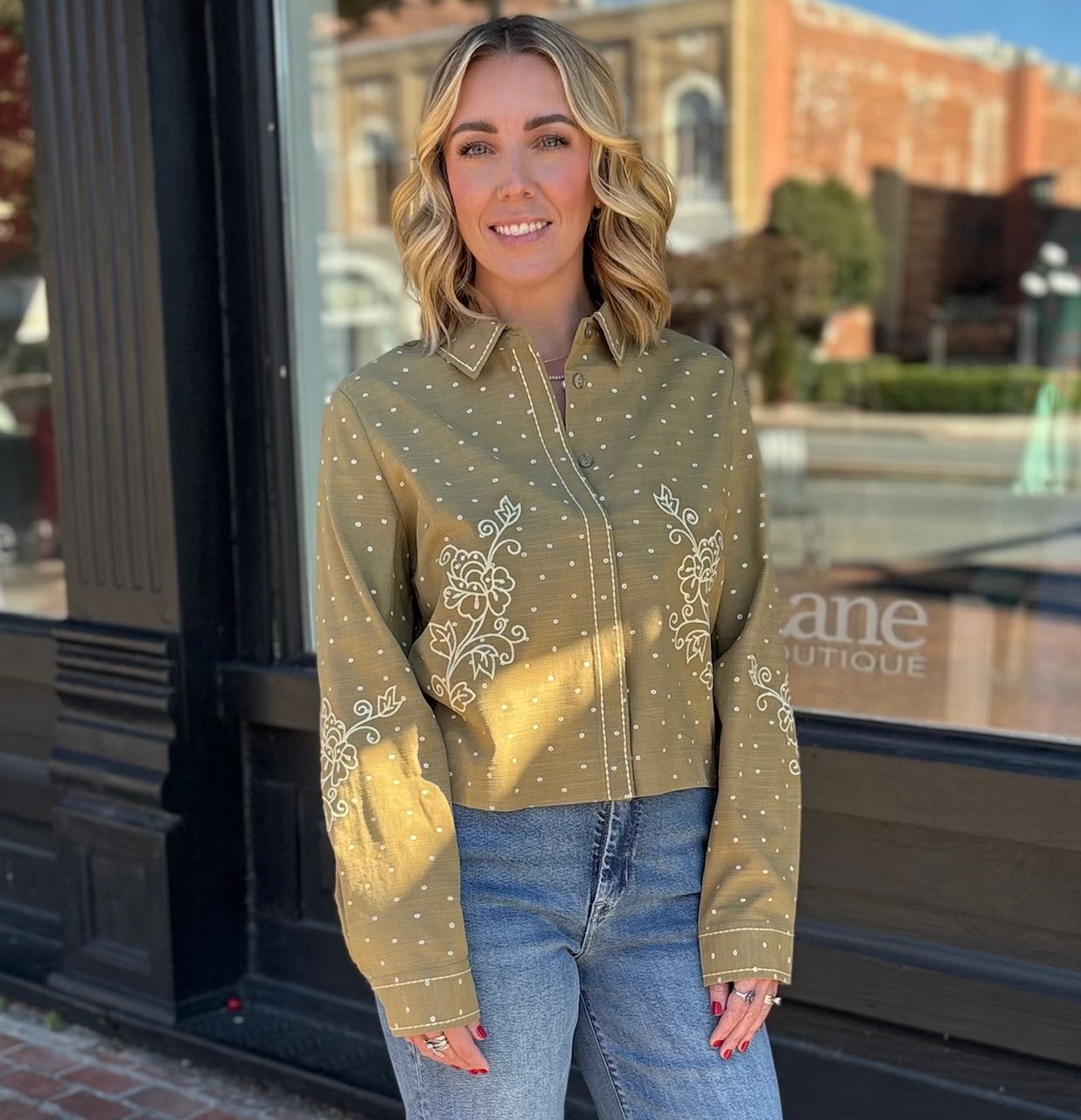 3 WAYS FROM SUNDAY L/S BUTTON UP TOP