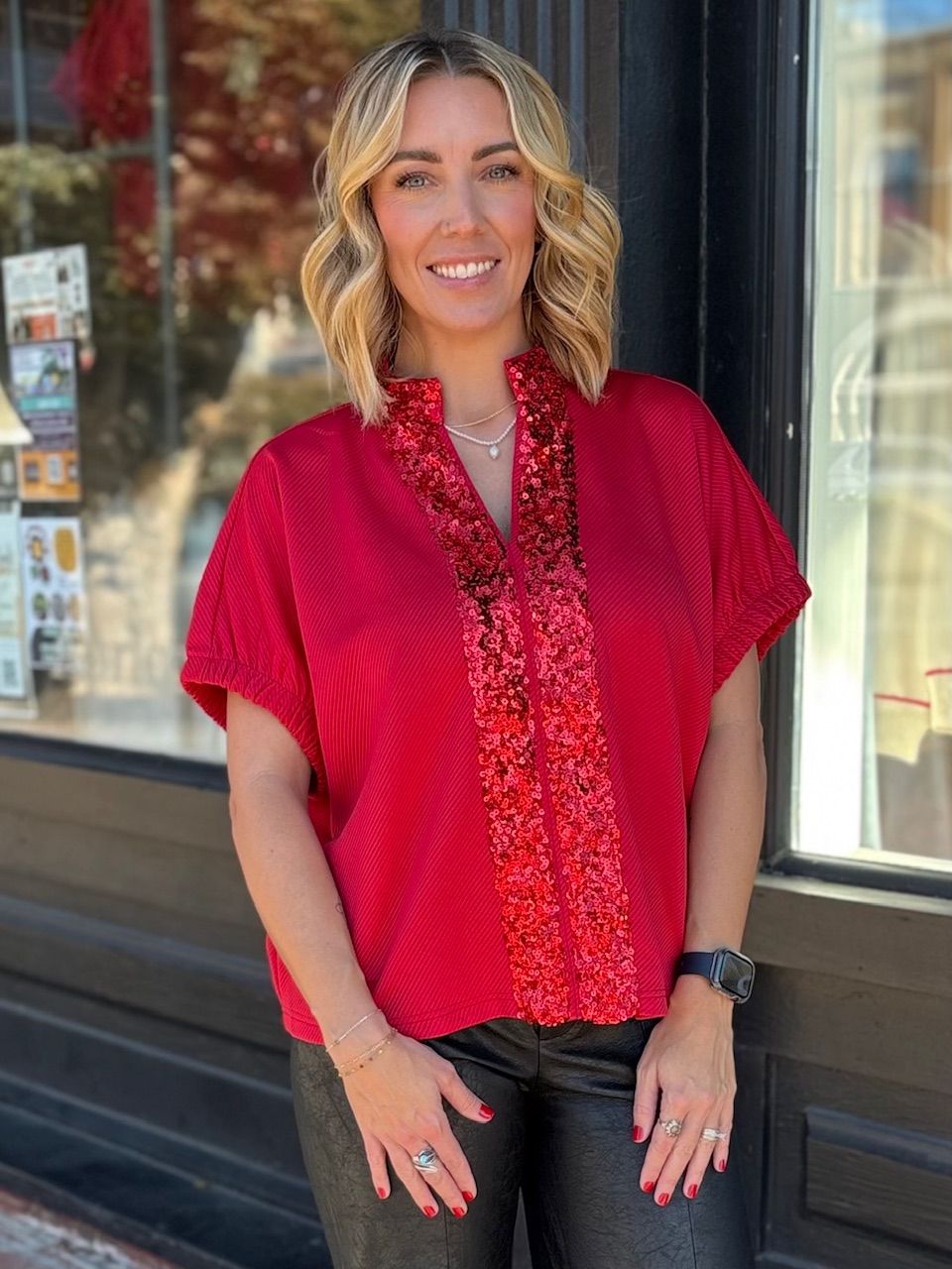 SHIMMER ME TIMBERS S/S TOP