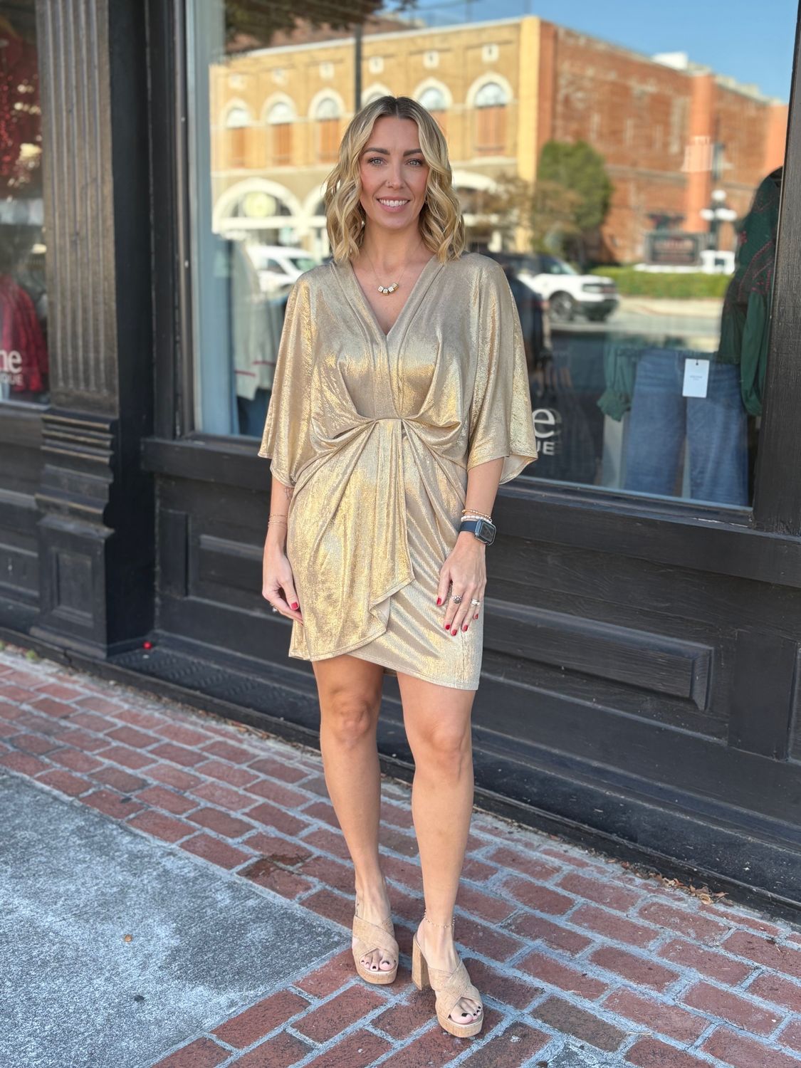 GOLD DOLMAN DRESS