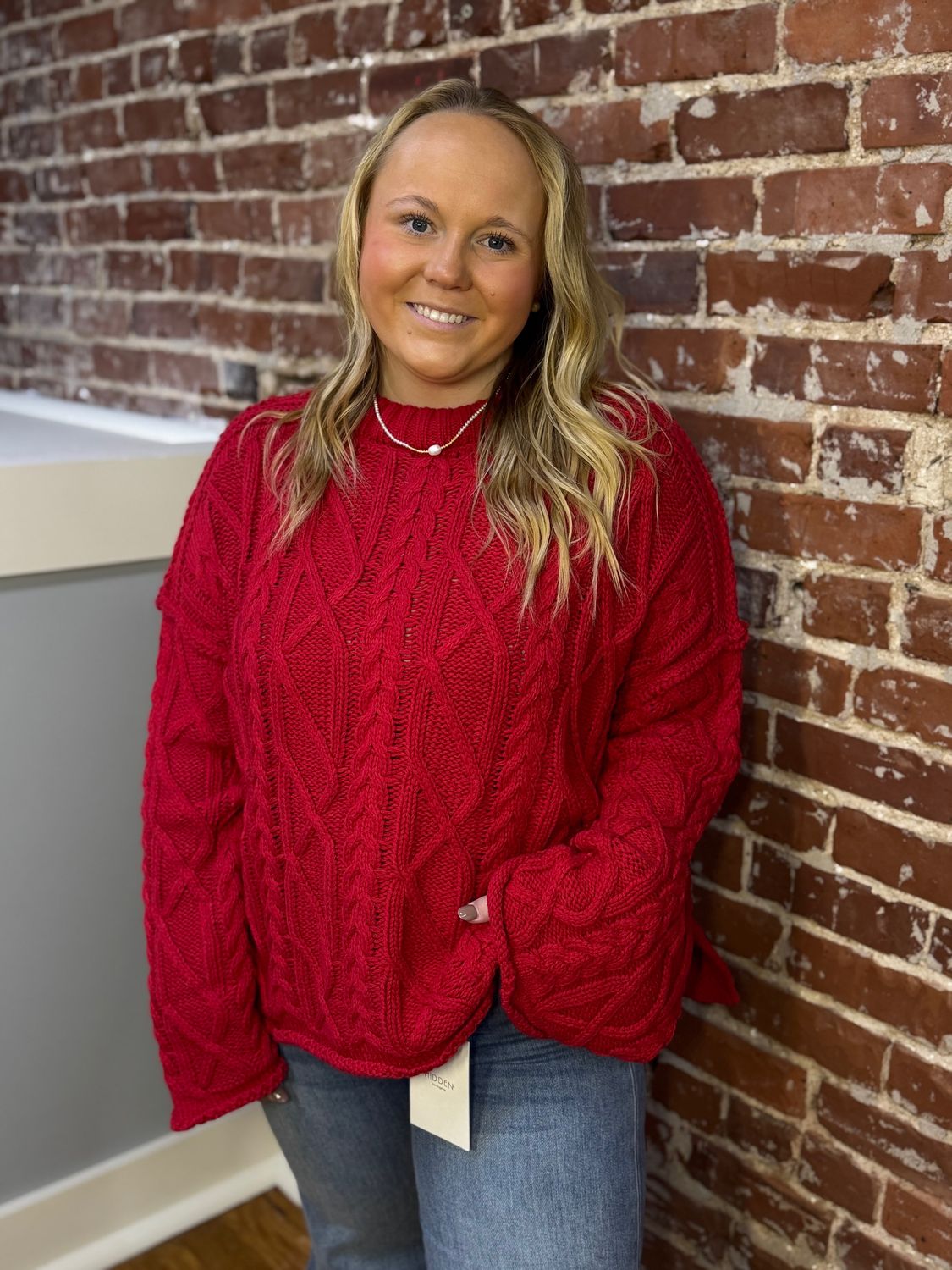 THE JASMINE BELL SLEEVE CABLE KNIT SWEATER