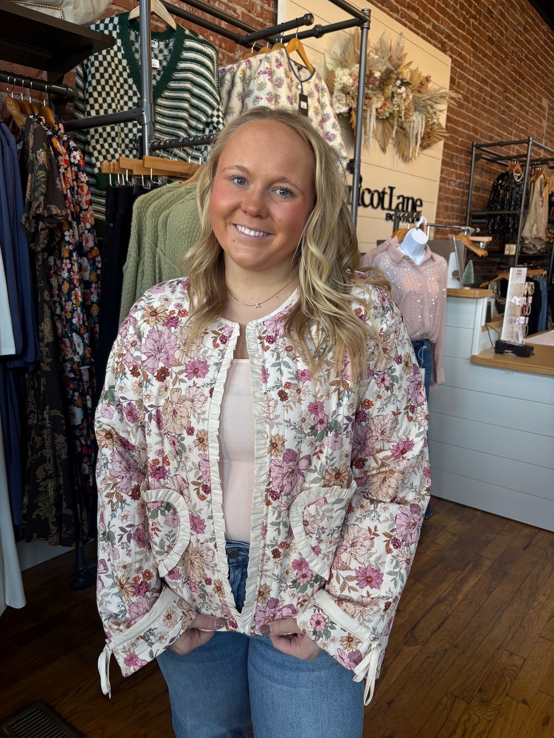 THE HEARTFELT FLORAL QUILTED SHACKET