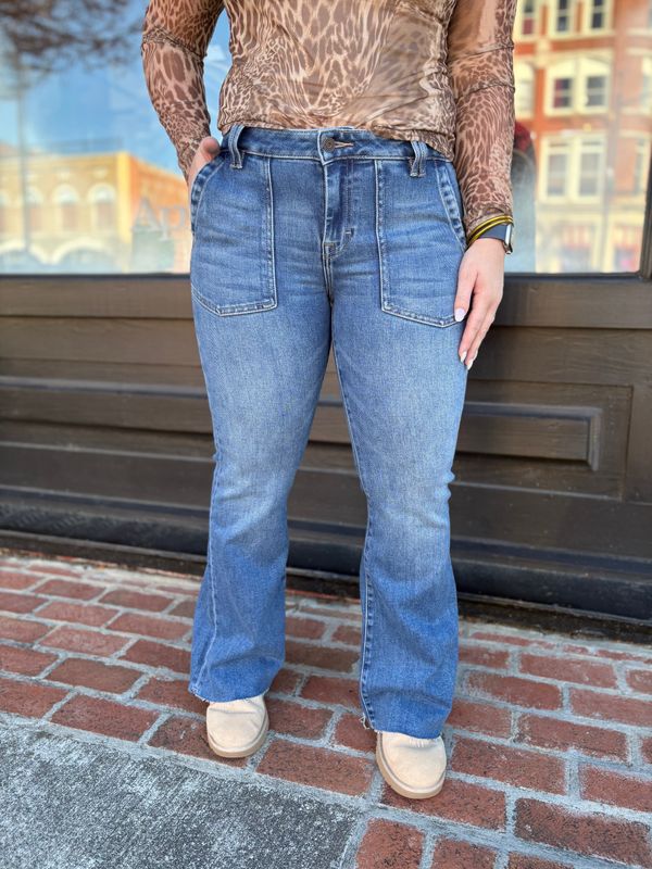 HAPPI 31" INSEAM MIDRISE UTILITY POCKET FLARE