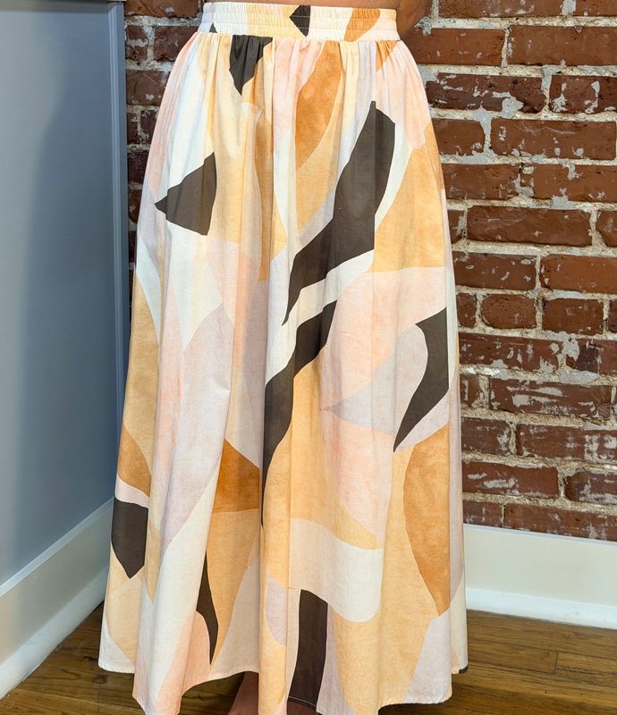 SOFT SANDS PULL ON MIDI SKIRT