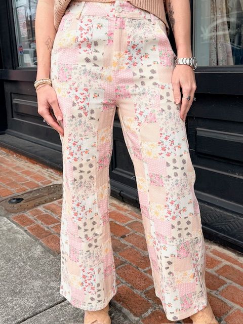 VINTAGE PASTEL FLORAL PATCHWORK WL PANT