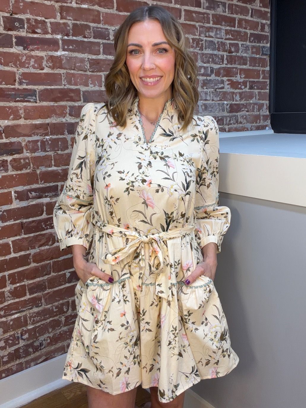 MEADOW WHISPERS FLORAL MINI DRESS