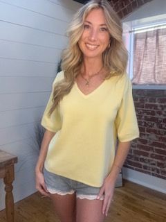 LEMON DROP V-NECK TEE