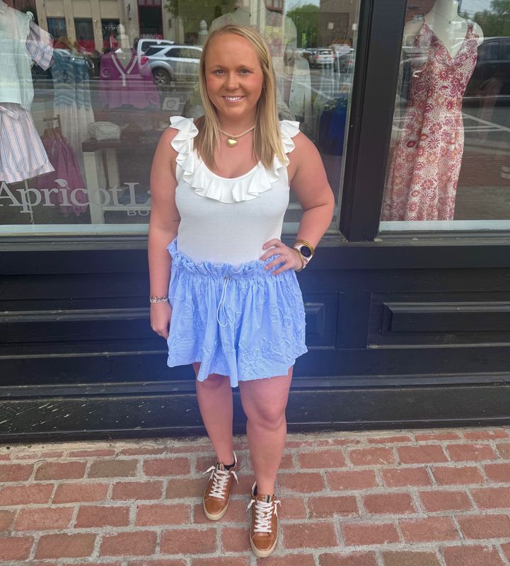 AZURE BLOOM MINI SKIRT