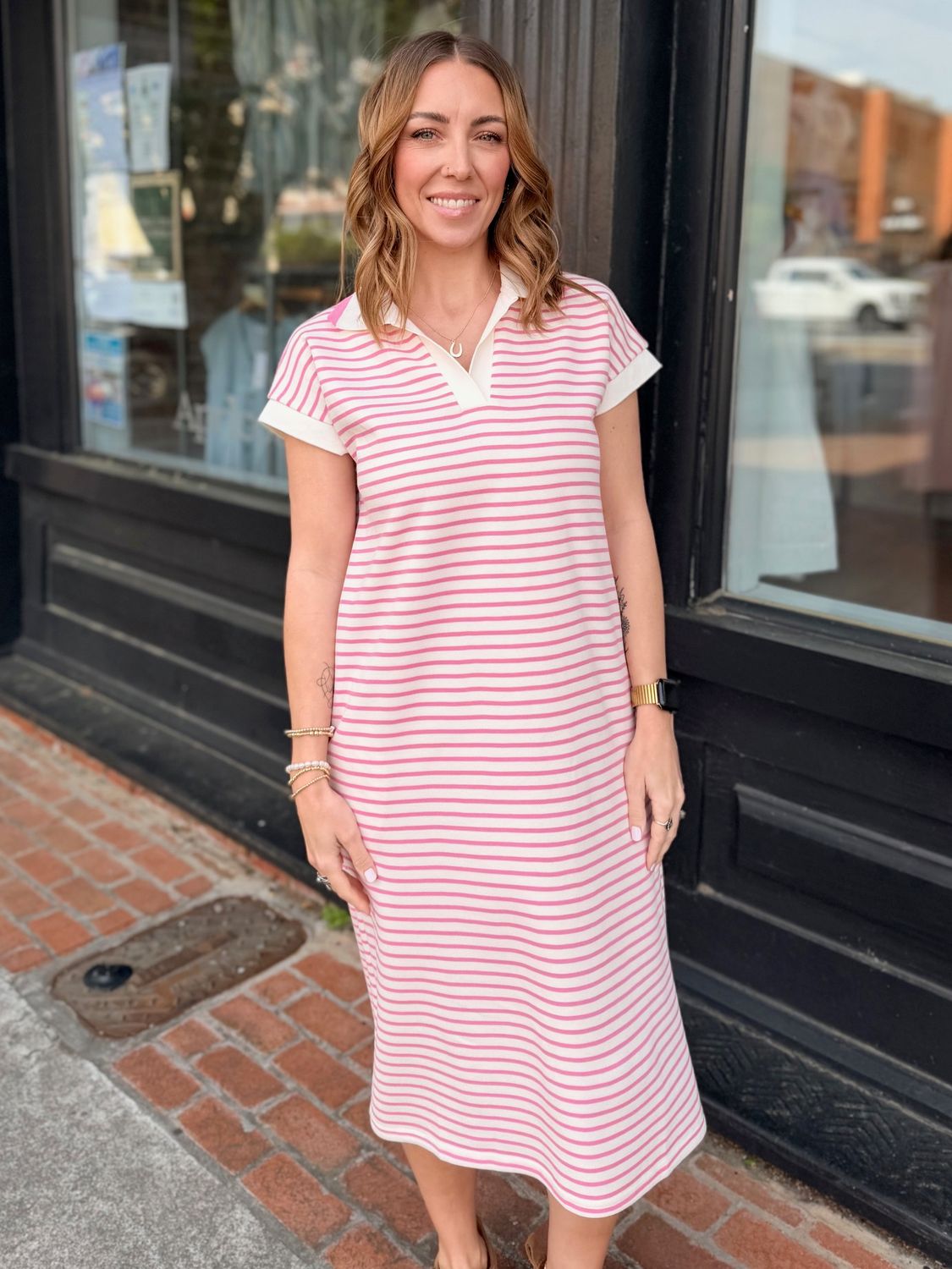 SWEET TEE TIME MIDI DRESS