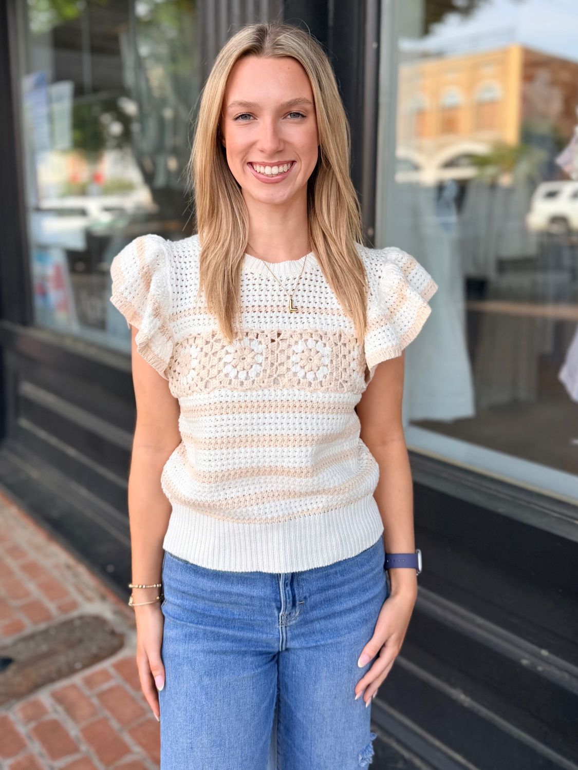 CREAMY COASTAL KNIT TOP