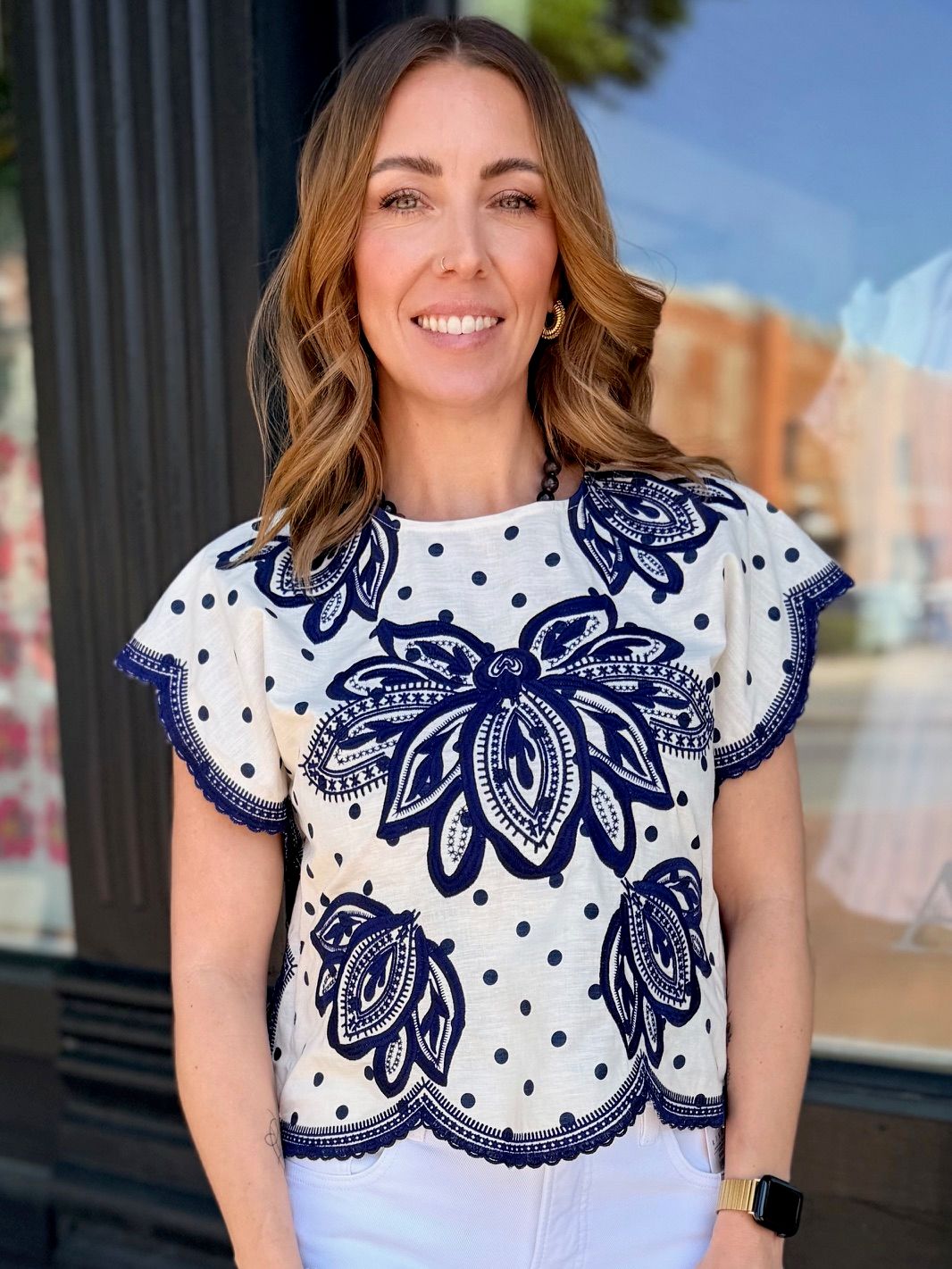 MIDNIGHT IN THE GARDEN SCALLOP TOP