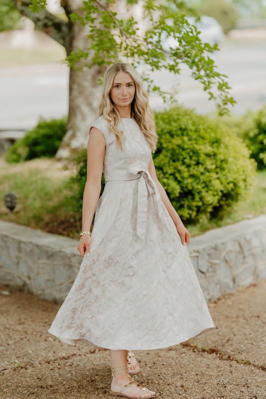 BRIAR BLOOM JACQUARD MIDI DRESS