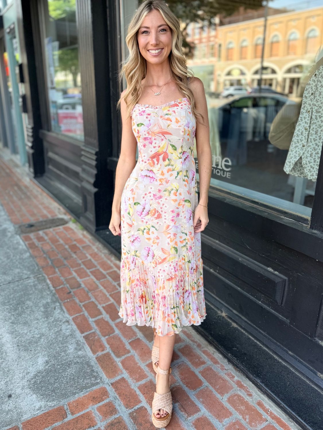 SUNSET PEONY MIDI DRESS