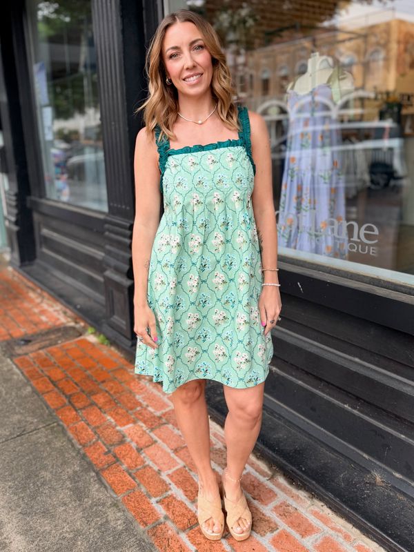 SAGE BLOSSOM MINI DRESS