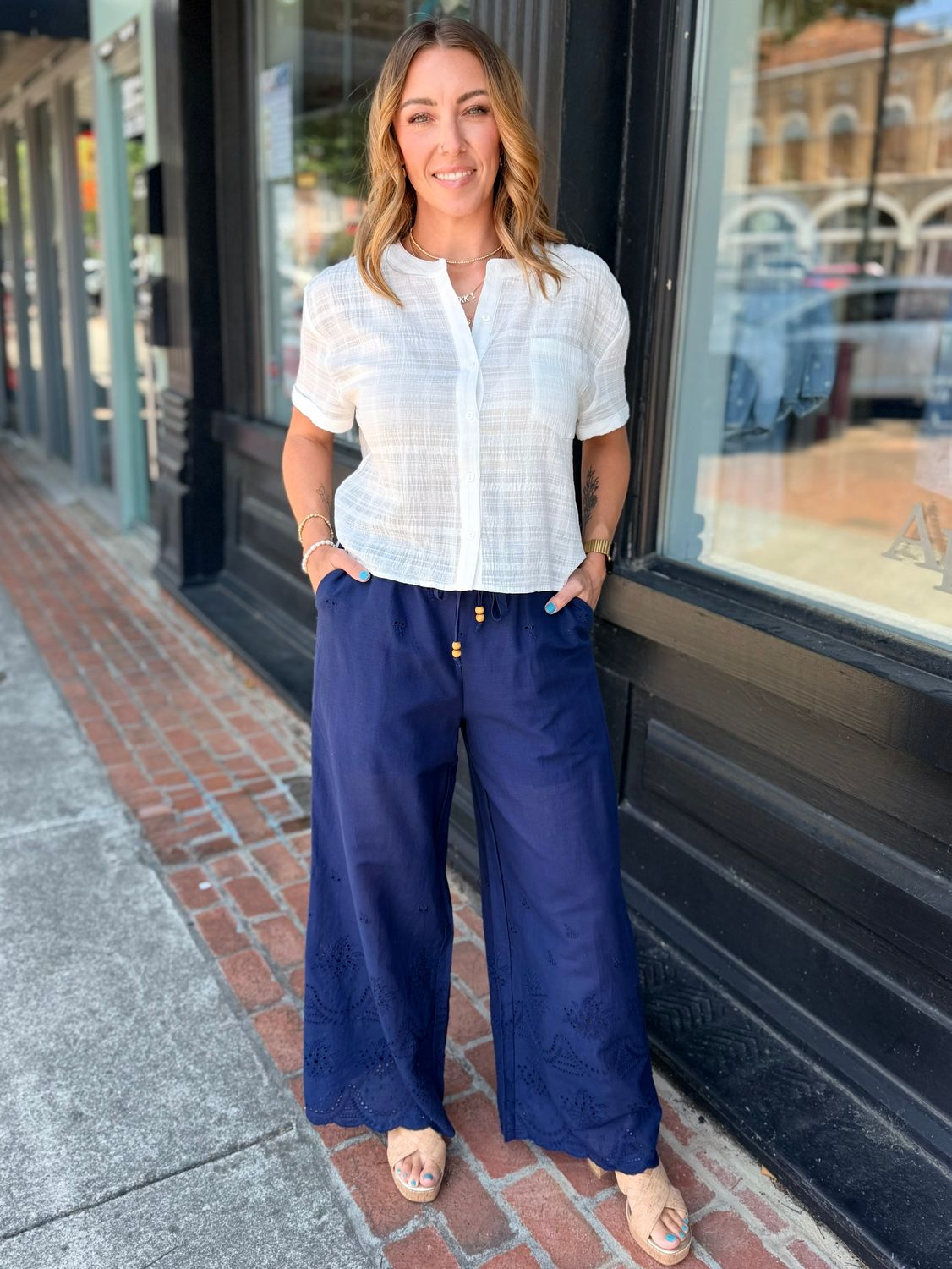 NIGHT TIDE EYELET PANT