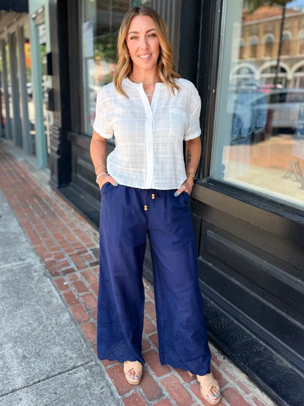 NIGHT TIDE EYELET PANT