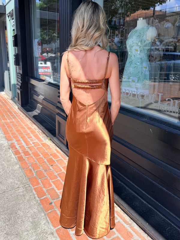 MARTINI ESPRESSO SATIN MIDI DRESS