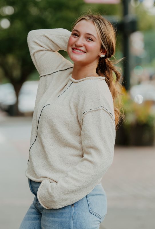 HEATHERSIDE TEXTURED PULLOVER L/S