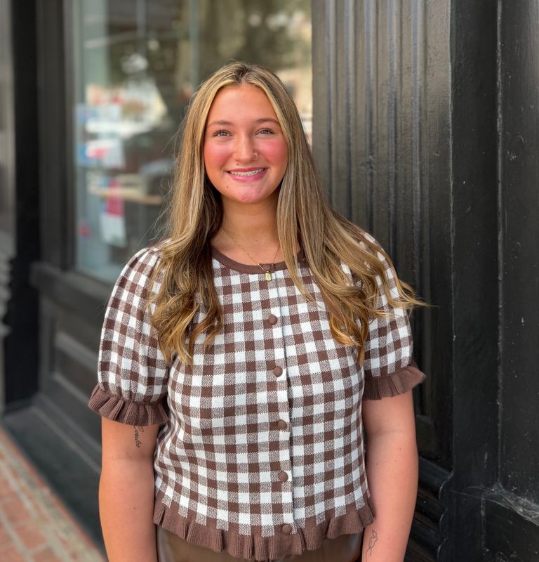 COCOA PICNIC PUFF SLEEVE TOP