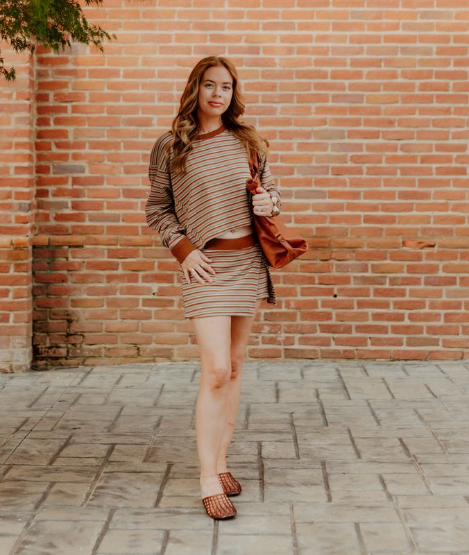 COZY CABIN STRIPED LOUNGE TOP L/S