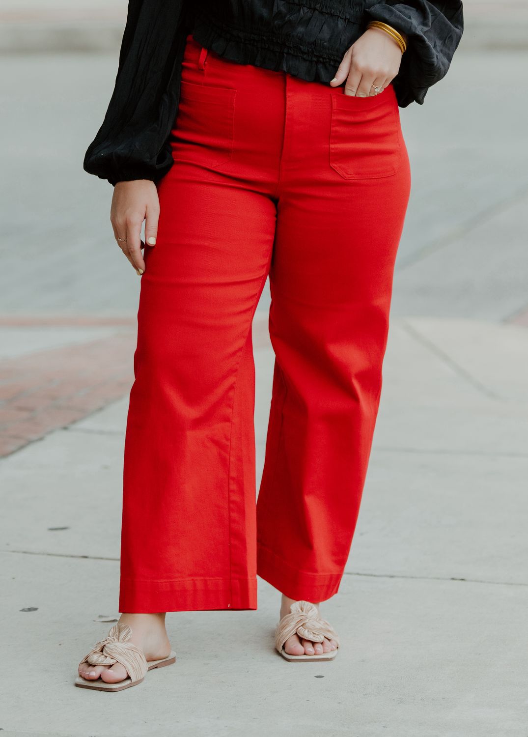 CHERRY POP CROPPED WIDE-LEG PANT