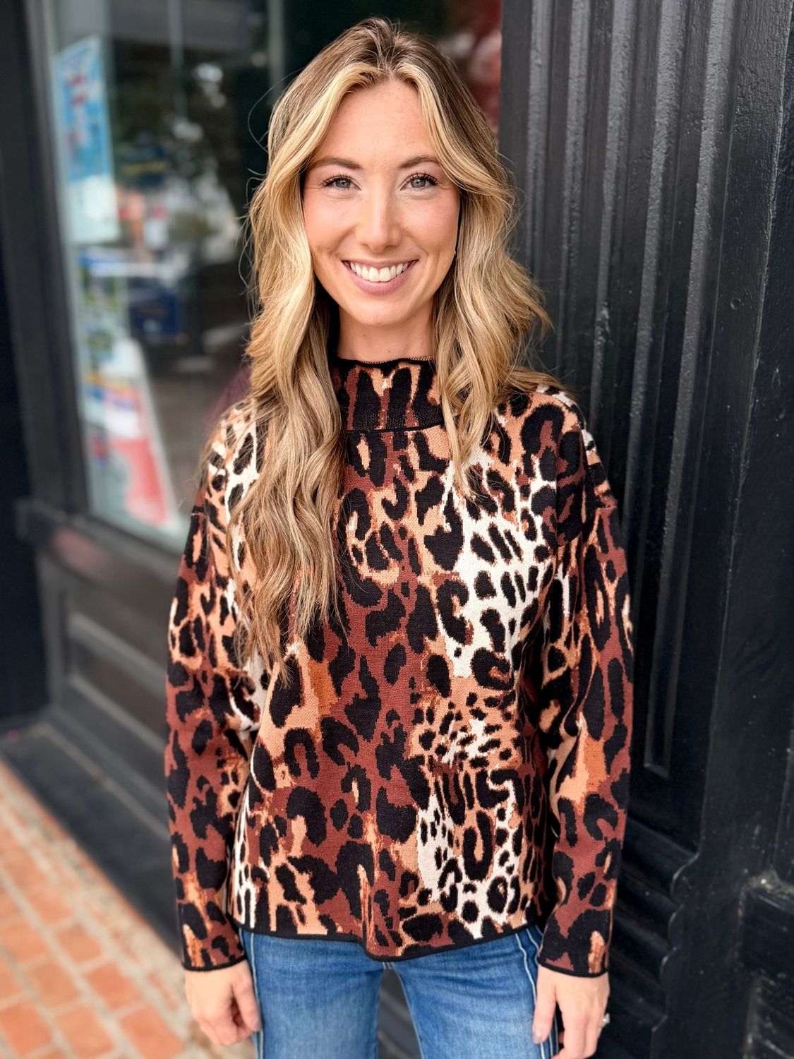 WILD ELEGANCE MOCK NECK SWEATER