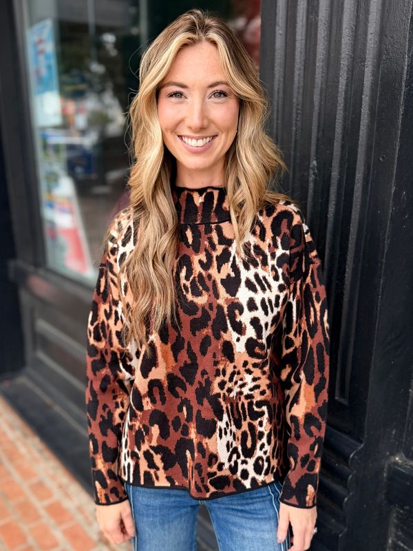 WILD ELEGANCE MOCK NECK SWEATER