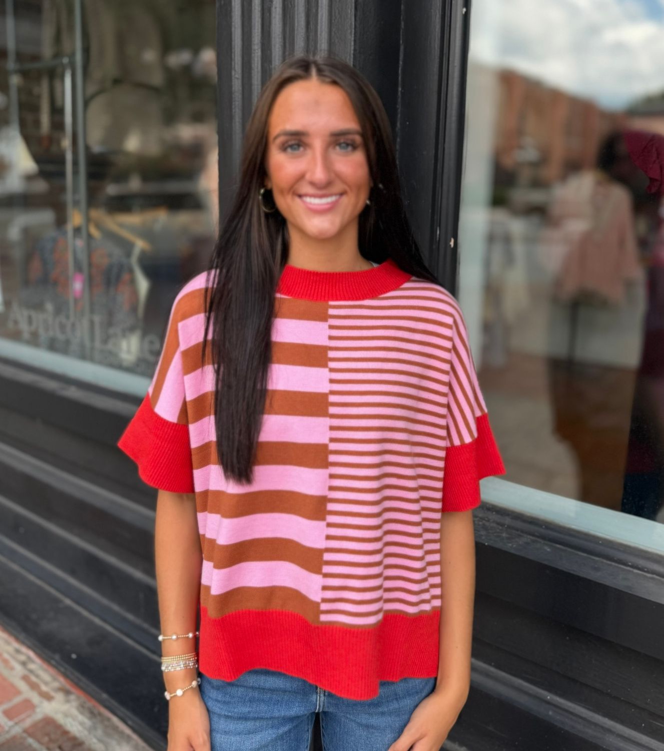 RETRO CRUSH STRIPED S/S SWEATER