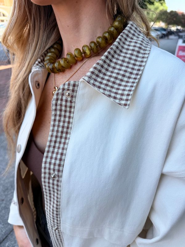 COTTAGE CHECK DENIM JACKET