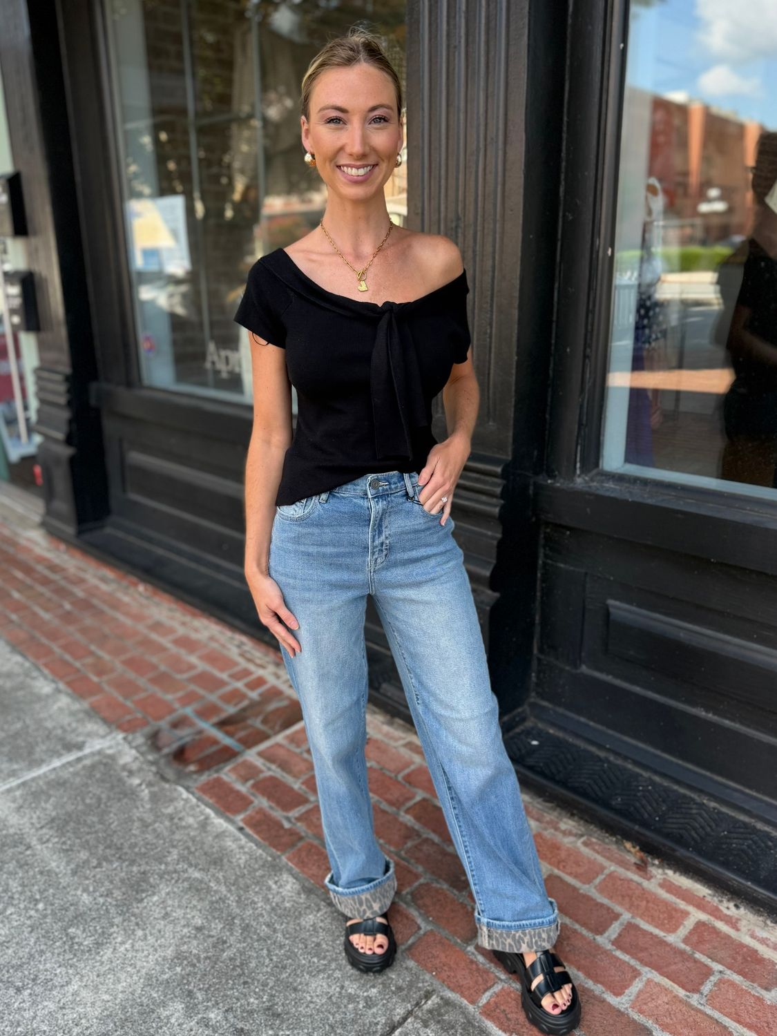 DAD BASIC JEAN W/CHEETAH CUFF-LOGAN