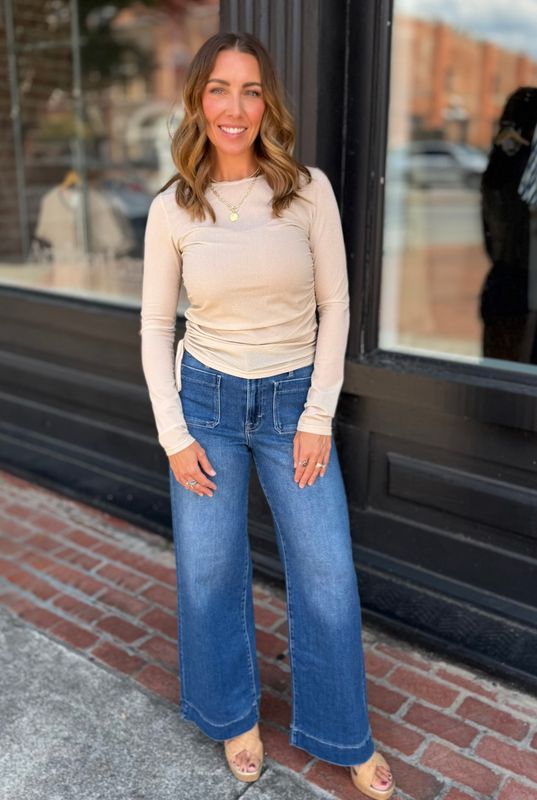 THE SOLENNE SHIMMER TOP L/S
