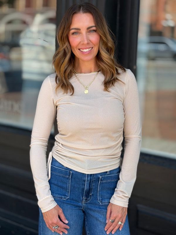 THE SOLENNE SHIMMER TOP L/S