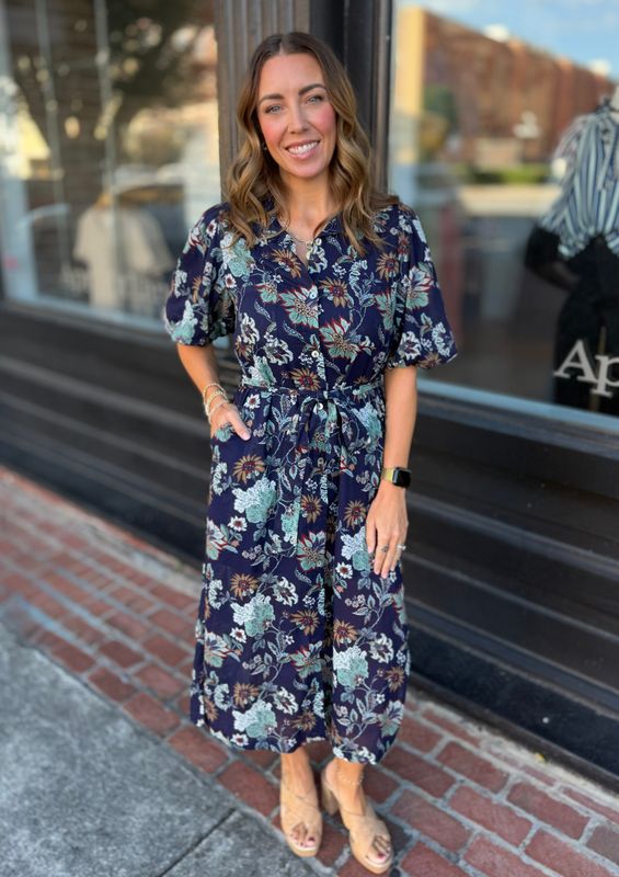 AMARA FLORAL MIDI DRESS
