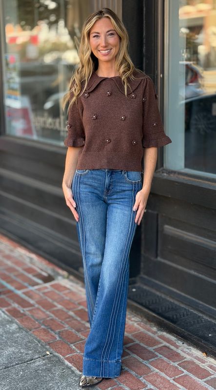 THE BELLE FLOWER KNIT SWEATER