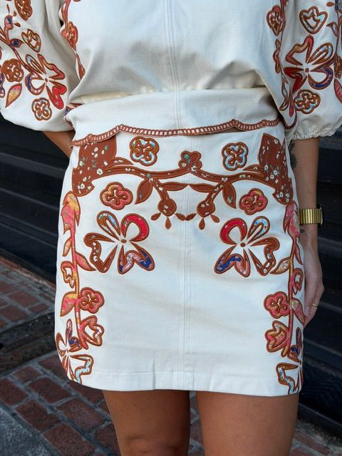 SIENNA EMBROIDERED MINI SKIRT