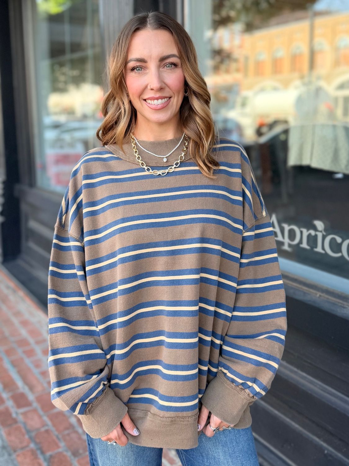 PALM SPRING STRIPED SWEATSHIRT