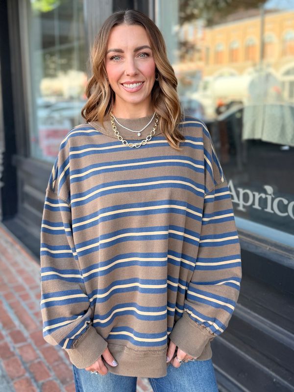 PALM SPRING STRIPED SWEATSHIRT