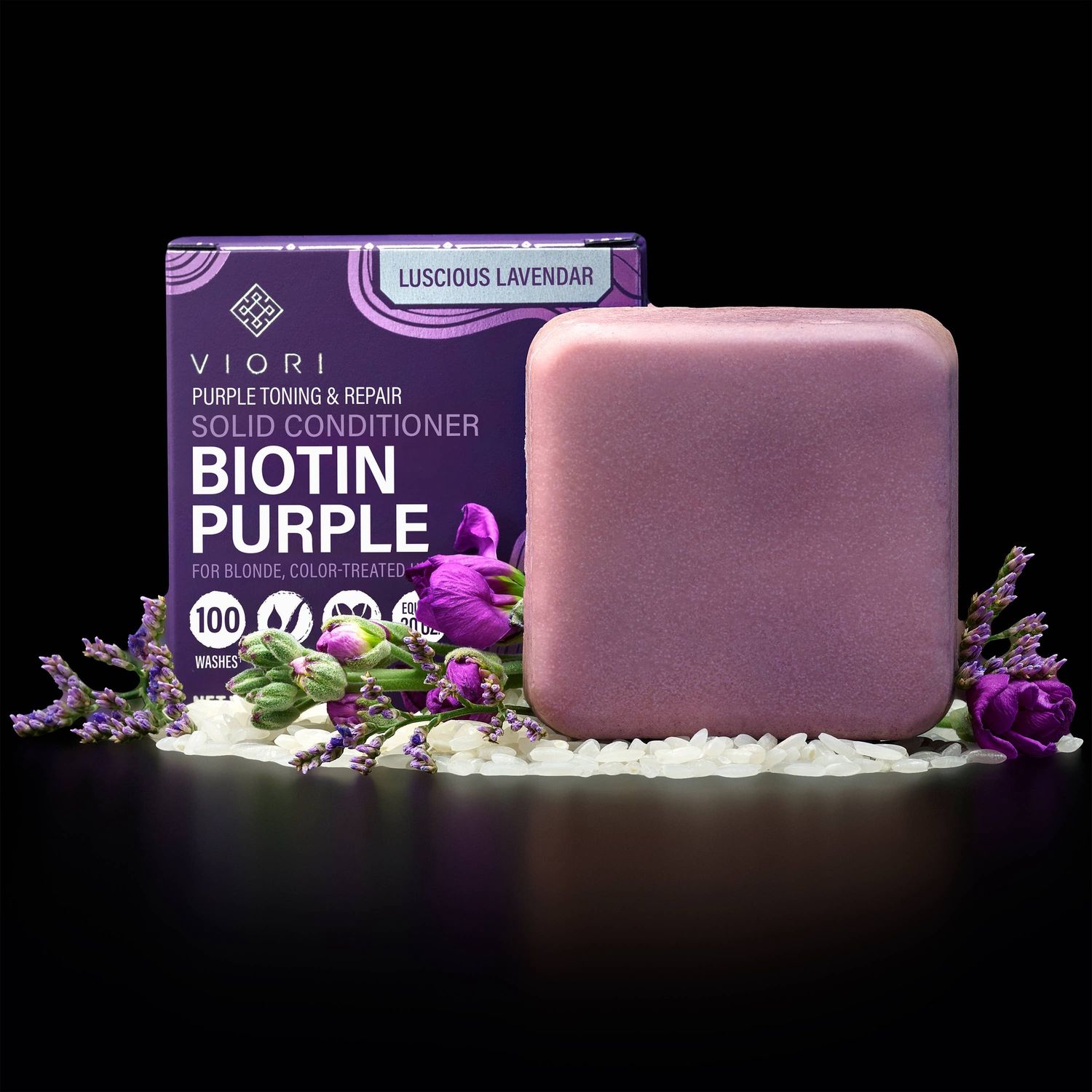 Biotin Purple-Toning Conditioner Bar for Blonde &amp; Gray  Hair