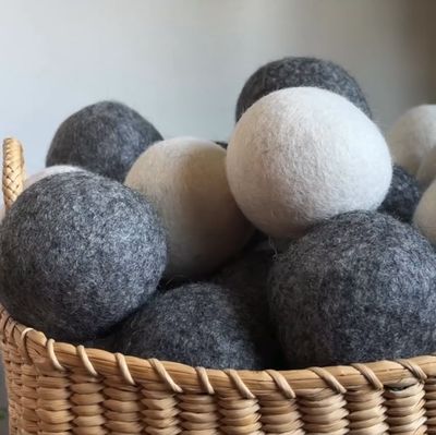 Set of 6 Organic Wool Dryer Balls | Earth Day Bestseller: Grey &amp; White.