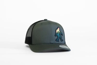 Adventure Sasquatch Trucker Hat: Charcoal / Black