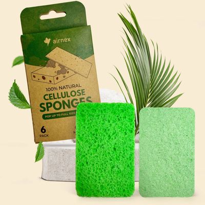 Compostable Kitchen Sponge - 6 Pack Eco Pop Up Sponges: 1 Unit