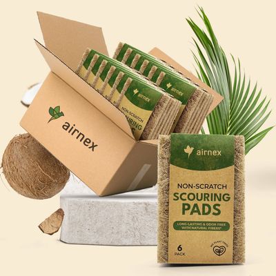 Eco Kitchen Cleaning Supplies  - 6 Pack Coconut Scourer