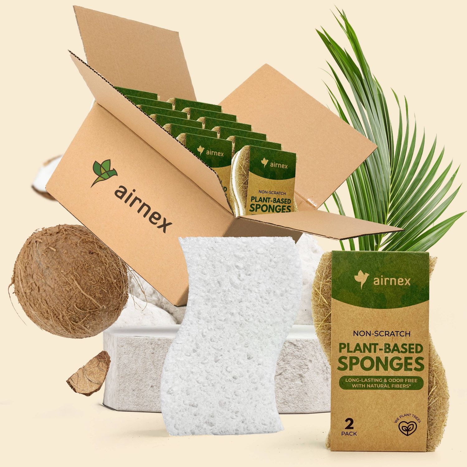 Eco Friendly Sponges for Cleaning - 2 Pack Dish Sponges