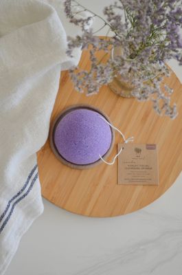 Konjac Sponge Biodegradable  | Zero Waste | Vegan Skincare: Lavender