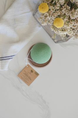 Konjac Sponge Biodegradable  | Zero Waste | Vegan Skincare: Green Tea