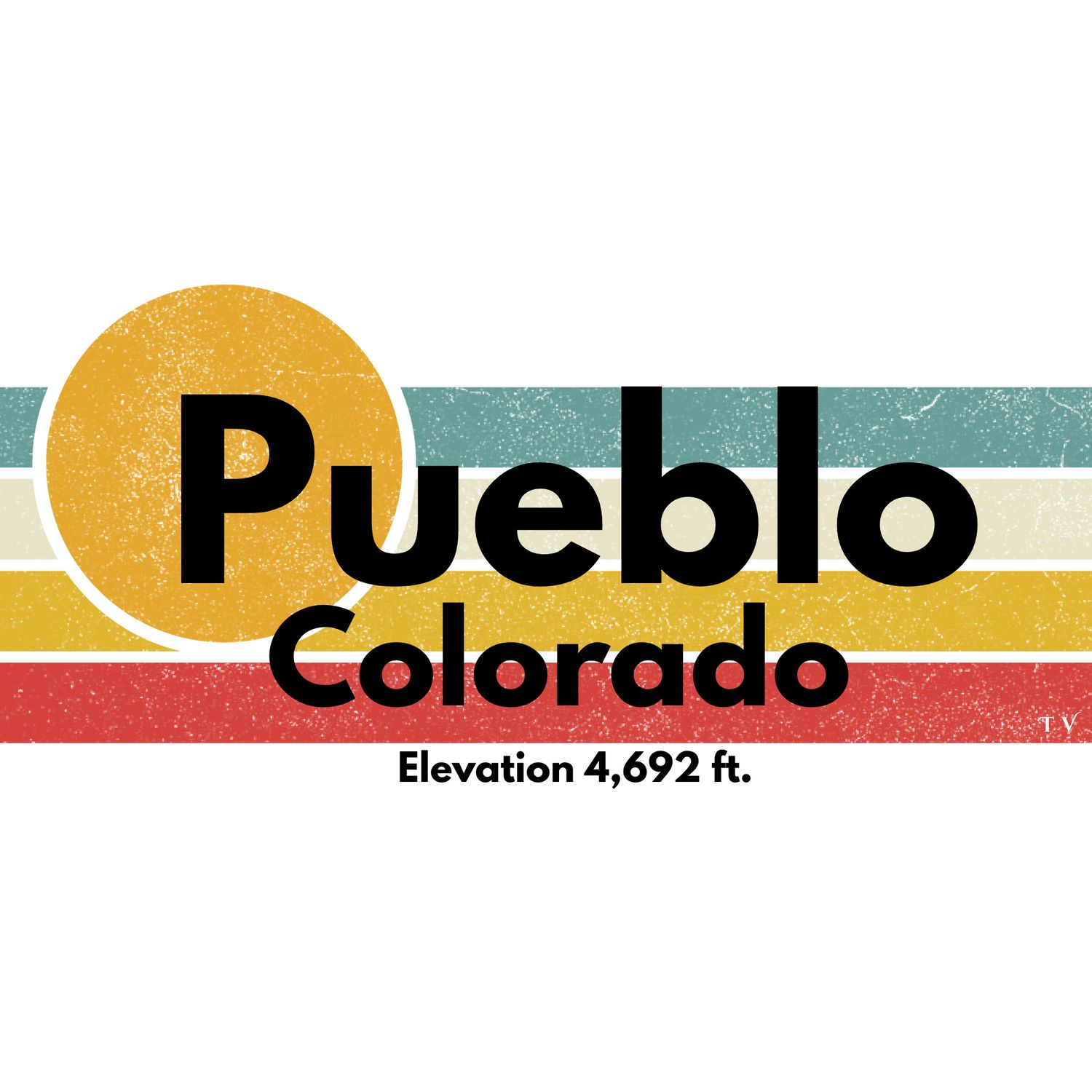 Pueblo, CO Sun/Stripe Dolman Crew T-Shirt
