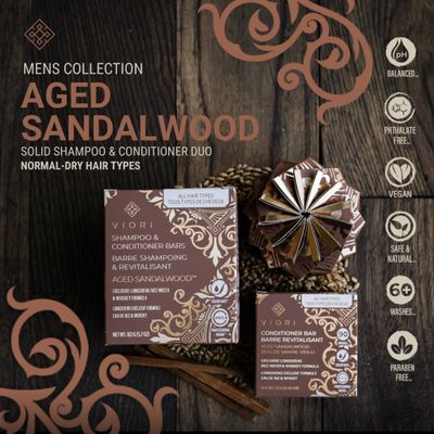 Men's Duo Shampoo + Conditioner Bar Bundle: Aged Sandalwood