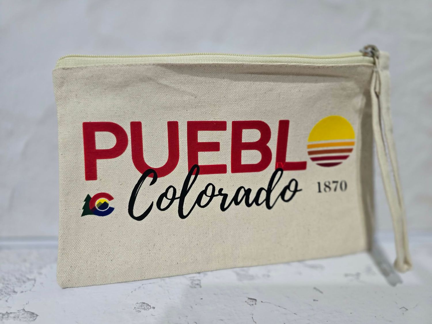 Pueblo Zipper Pouch Wristlet, Style: Pueblo 1870