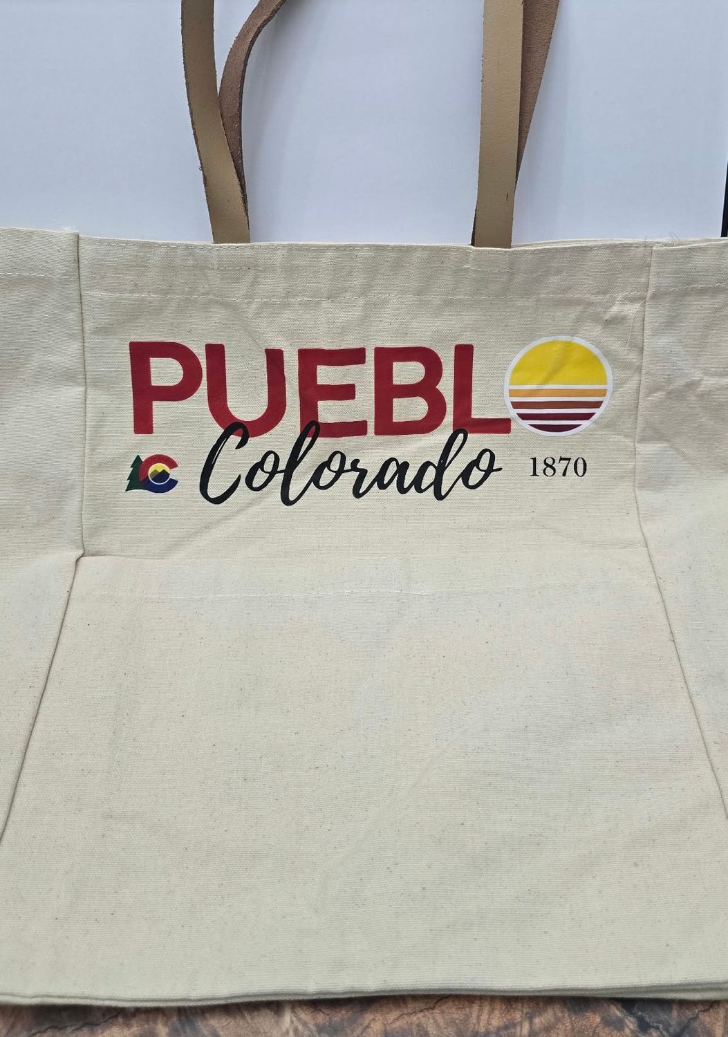 Canvas Tote Bag With Pocket, Style: Pueblo 1870